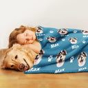 Custom Photo, Pet Lovers, Happy - Custom Photo Pet Dog Cat Face Sidelong - Personalized Pet Blanket