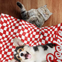 Custom Photo,Pet Lovers,Happy - Custom Photo Pet Dog Cat Square Background - Personalized Pet Blanket