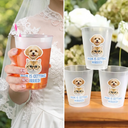 Dog Mom,Playful,Bachelorette,Custom Photo,Gift For Mother,Pet Lovers,Cut-Face Photo - Custom Photo Pet Face Bachelorette Party - Personalized Frosted Cups