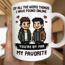 Gift For Couples,Gift For Husband,Gift For Wife,Gift For Boyfriend,Gift For Girlfriend,Dog Couple,Cat Couple,Pet Couple,Love,LGBT - Custom Photo Pixel Art Effect Found On The Internet - Personalized Mug