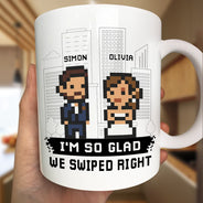 Gift For Couples,Gift For Husband,Gift For Wife,Gift For Boyfriend,Gift For Girlfriend,Love,LGBT - Custom Photo Pixel Art Standee Started With A Message - Personalized Mug