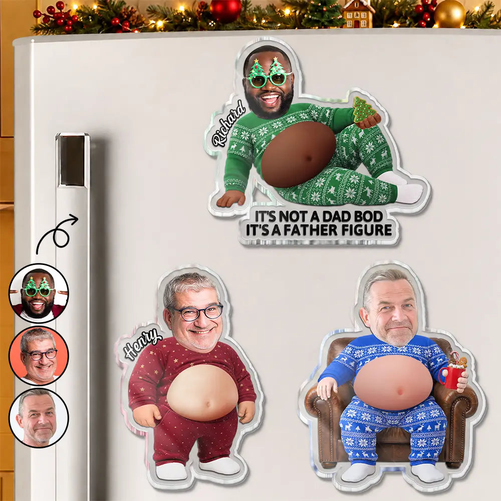 Custom Photo Poke Dad Bod Belly - Personalized Squishy Acrylic Fridge Magnet
