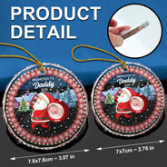 New baby, New Dad, New Mom, Gift For Father, Family, Gift For Mother, Christmas, Happy - Custom Photo Promoted To Daddy - Personalized Circle Glass Ornament