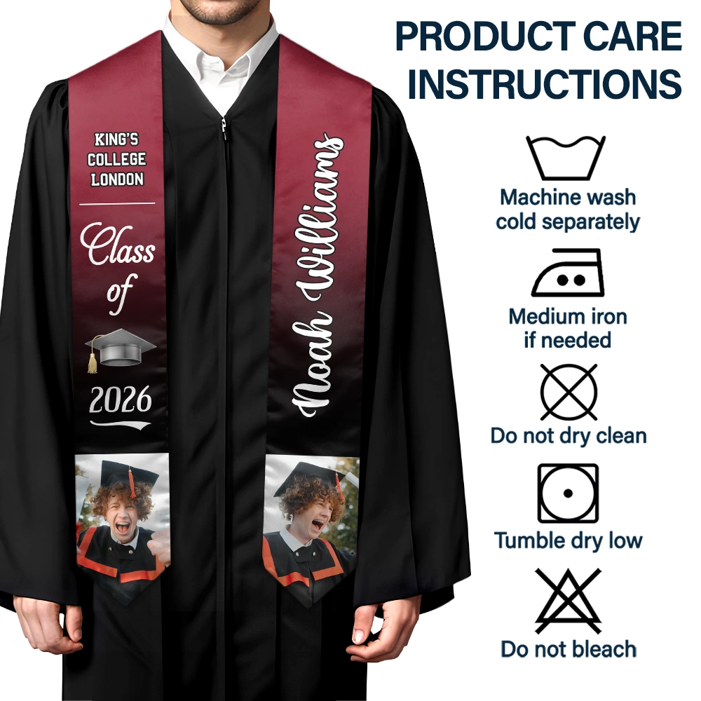 Custom Photo Proud Graduate Of The Class - Graduation Gift - Personalized Stoles