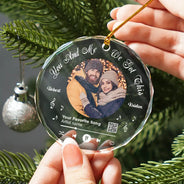 Gift For Couples,Gift For Women,Gift For Men,Gift For Wife,Gift For Husband,Gift For Boyfriend,Gift For Girlfriend,Christmas,Love,Custom Photo - Custom Photo QR Code Song We Got This Couple - Personalized Circle Glass Ornament