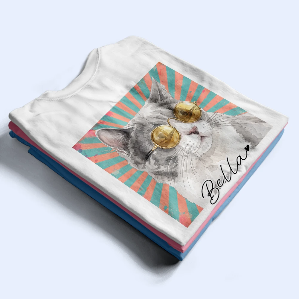 Dog Dad,Pet Lovers,Gift For Father,Custom Photo,Art Design,Adorable,Photo - Watercolor - Remove BG,Icon - Custom Photo Realistic Watercolor Art Dog Cat Dad Mom Pet Lover Hand Punch - Personalized T Shirt