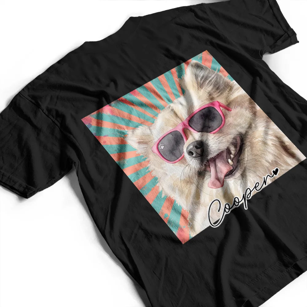 Dog Dad,Pet Lovers,Gift For Father,Custom Photo,Art Design,Adorable,Photo - Watercolor - Remove BG,Icon - Custom Photo Realistic Watercolor Art Dog Cat Dad Mom Pet Lover Hand Punch - Personalized T Shirt