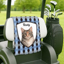 Happy, Dog Lovers, Pet Lovers, Cat Lovers, Golf - Custom Photo Realistic Watercolor Art Dog Cat Pet Portrait Vintage - Personalized Golf Towel