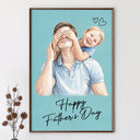 Gift For Father,New Dad,Gift For Grandpa,Non-Eng,Photo - Watercolor (remove BG),Adorable - Custom Photo Realistic Watercolor Art Forever Your Little Girl - Personalized Poster