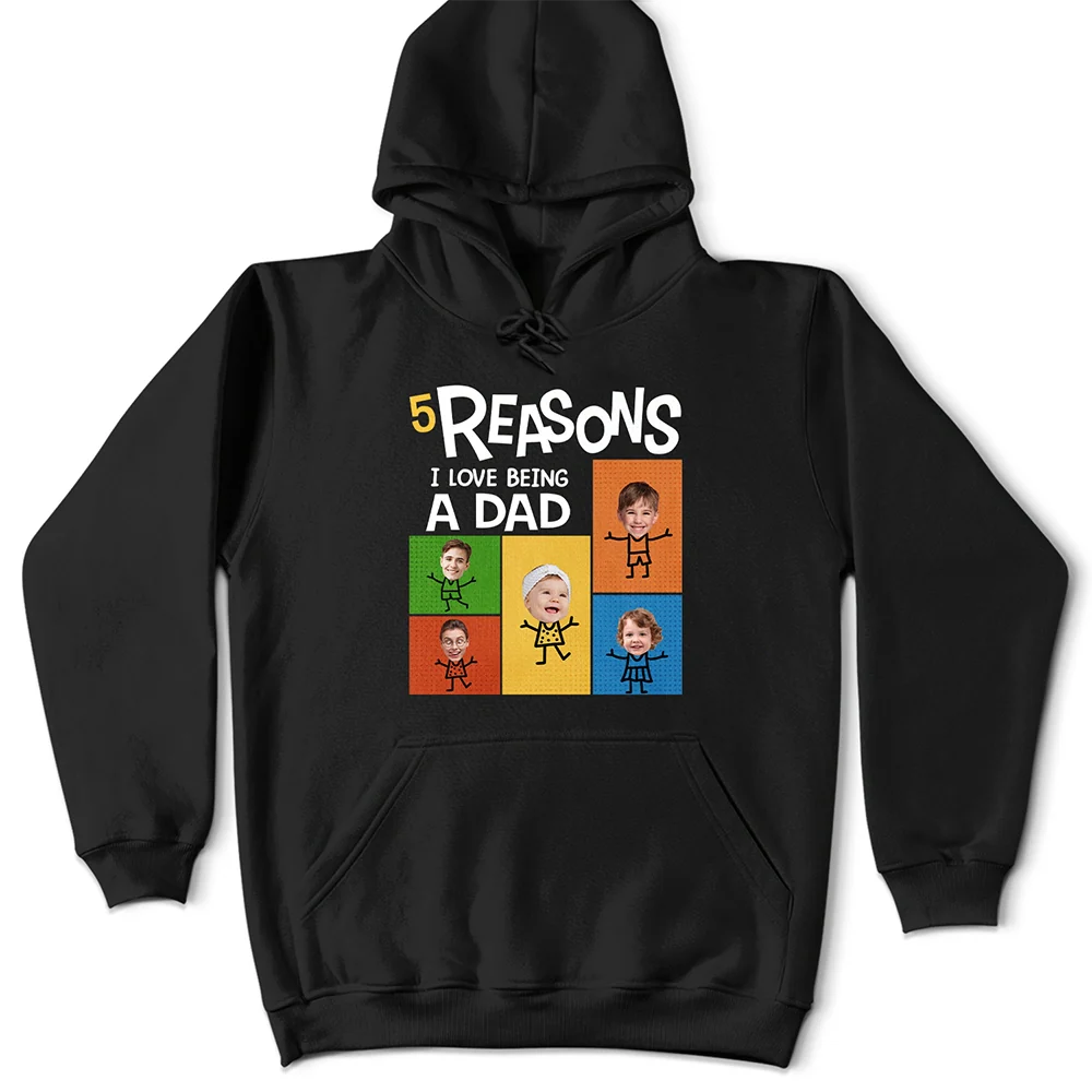 Gift For Yourself,Gift For Men,Gift For Grandpa,Gift For Father - Custom Photo Reasons I Love Being Dad Grandpa - Personalized T Shirt