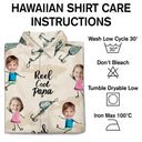 Gift For Father,Funny,Custom Photo,Fishing - Custom Photo Reel Cool Dad Dancing Kids - Personalized Hawaiian Shirt