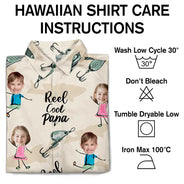 Gift For Father,Funny,Custom Photo,Fishing - Custom Photo Reel Cool Dad Dancing Kids - Personalized Hawaiian Shirt