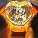Gift For Bestie,Old Best friends,Gift For Sisters,Happy - Custom Photo Right In The Throat Bestie - Personalized Crystal Heart Shaped Lamp