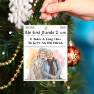 Art Design,Gift For Bestie,Christmas,Humorous,Photo - Semi Realistic Portrait - Custom Photo Semi Realistic Portrait Best Friends Funny Keepsake - Personalized Custom Shaped Acrylic Ornament