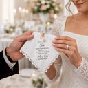 Art Design,Sentimental,Gift For Children,Gift For Daughter,Wedding,Photo - Semi Realistic Portrait,Custom Text - Custom Photo Semi Realistic Portrait Blue Wedding Bride Daughter - Personalized Handkerchief
