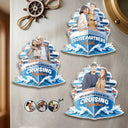 Top Market,Art Design,Cruising,Summer,Gift For Couples,Photo - Semi Realistic Portrait,Happy - Custom Photo Semi Realistic Portrait Cruise Partners For Life - Personalized Acrylic Magnet