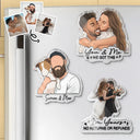 Custom Photo, Art Design, Family, Adorable, Photo - Semi Realistic Portrait - Custom Photo Semi Realistic Portrait Family Couple Pet Lovers Portrait - Personalized Acrylic Magnet