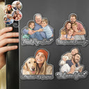 Custom Photo, Art Design, Family, Adorable, Photo - Semi Realistic Portrait - Custom Photo Semi Realistic Portrait Family Dog Cat Portrait - Personalized Acrylic Magnet