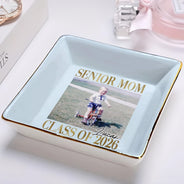 Graduation,Gift For Mother,Gift For Yourself,Gift For Women,Happy,Photo - Custom Photo Senior Mom Graduation - Personalized Ring Dish