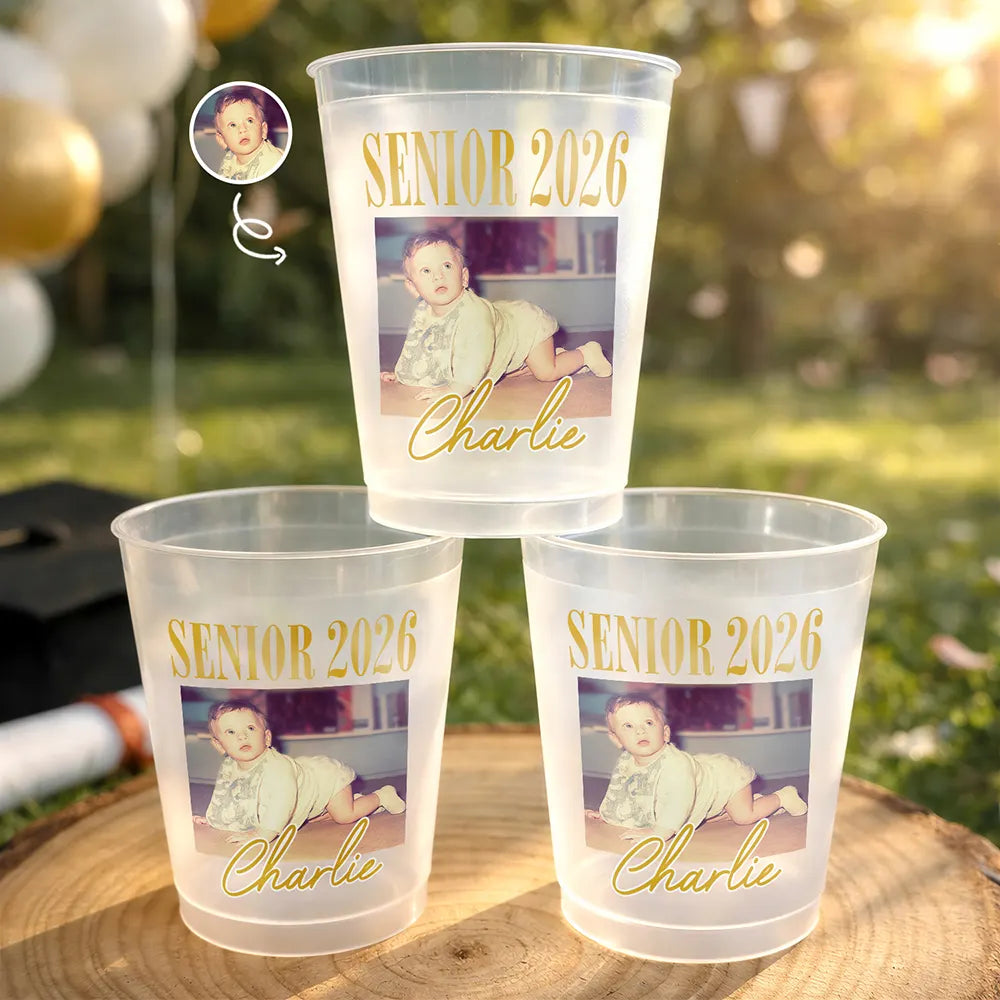 Custom Photo Senior Vinatge Graduation - Personalized Frosted Cups