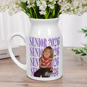 Graduation,Happy,Photo,Proud - Custom Photo Senior Vintage Portrait - Personalized Ceramic Flower Vase