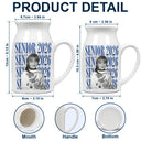 Graduation,Happy,Photo,Proud - Custom Photo Senior Vintage Portrait - Personalized Ceramic Flower Vase