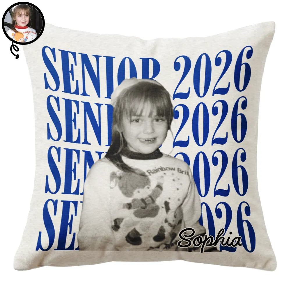 Custom Photo Senior Vintage Portrait - Personalized Pillow
