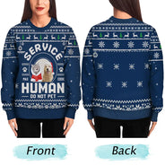 Dog Lovers,Pet Lovers,Christmas,Funny - Custom Photo Service Human Do Not Pet - Personalized Unisex Ugly Sweater