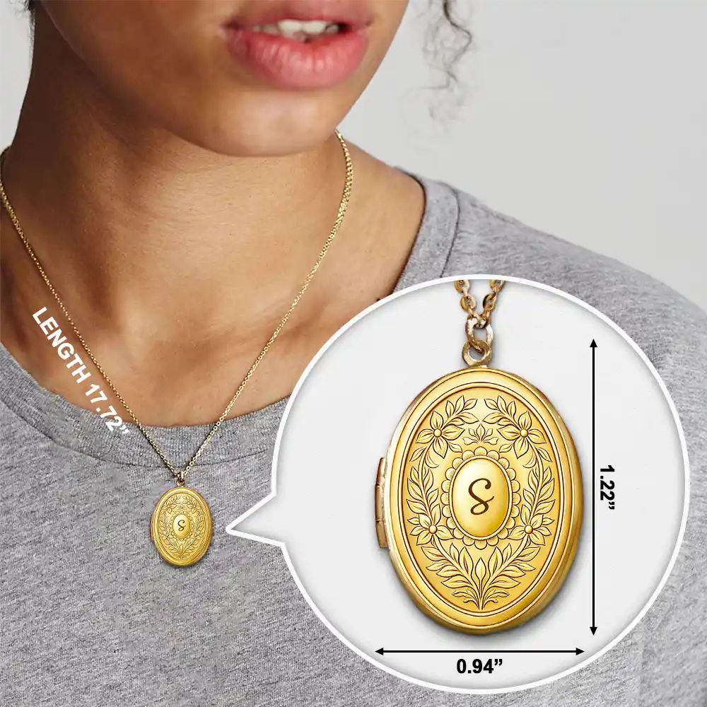 Custom Photo,Gift For Yourself,Gift For Women,Happy - Custom Photo Simple Initial Necklace - Personalized Locket Necklace