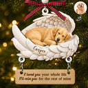 Top Market,Art Design,Healing,Christmas,Pet Memorial,Pet Lovers,Memorial,Photo - Sleeping Dog Cat Baby - Custom Photo Sleeping Angel I Loved You Your Whole Life Dog Cat Pet Memorial - Personalized Wooden Ornament With Tag