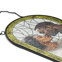 Gift For Couples,Old Couples,Love,LGBT,Gift For Wife,Gift For Boyfriend,Gift For Husband,Gift For Girlfriend - Custom Photo Stained Glass Portrait Couple Family - Personalized Rounded Rectangle Stained Glass Suncatcher
