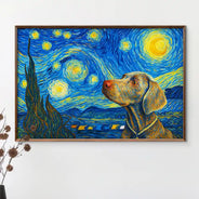 Happy,Dog Lovers,Pet Lovers,Cat Lovers - Custom Photo Starry Night Dog Cat Pet - Personalized Poster