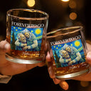 Custom Photo, Art Design, Gift For Couples, Top Market, Romantic, Photo - Starry Night - Custom Photo Starry Night Forever & Always Couple Anniversary - Personalized Whiskey Glass