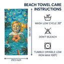 Custom Photo, Beach, Art Design, Summer, Top Market, Pet Mom, Pet Lovers, Gift For Mother, Playful, Photo - Starry Night  - Custom Photo Starry Night Tropical Pattern Dog Cat Kid - Personalized Beach Towel