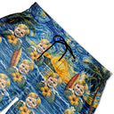 Custom Photo,Art Design,Summer,Top Market,Pet Dad,Pet Lovers,Gift For Father,Playful,Photo - Starry Night  - Custom Photo Starry Night Tropical Pattern Dog Cat Kid - Personalized Unisex Beach Shorts