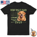 Dog Dad,Cat Dad,Pet Dad,Custom Photo,Top Market,Independence Day,Non-Eng,Photo,Confident - Custom Photo Stars & Stripes Best Dog Dad Ever - Personalized T Shirt