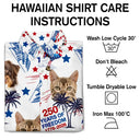 Independence Day,Happy - Custom Photo Stars & Stripes Family Pets Kids Tropical Flamingo - Personalized Hawaiian Shirt