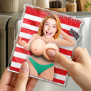 Custom Photo, Independence Day, Summer, Gift For Men, Gift For Yourself, Humorous, Cut-Face Photo - Custom Photo Stars, Stripes & Come On Baby - Personalized Squishy Acrylic Fridge Magnet