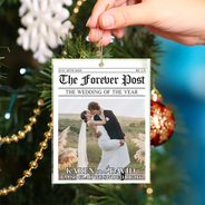 Gift For Couples, Gift For Husband, Gift For Wife, Love, Custom Photo - Custom Photo Started With A Message Couples - Personalized Custom Shaped Acrylic Ornament