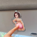 Custom Photo,Gift For Men,Gift For Yourself,Humorous,Cut-Face Photo - Custom Photo Summer Calling Booty - Personalized Squishy Acrylic Car Visor Clip