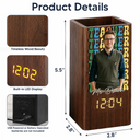 Grateful, Teacher, Back To School, Custom Photo, Remove BG Photo - Custom Photo Teacher With Name - Personalized Pen Holder With Clock
