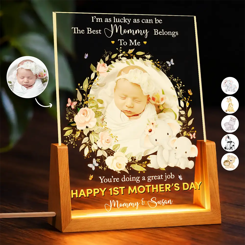 Custom Photo The Best Mommy Belongs To Me - Personalized Night Light