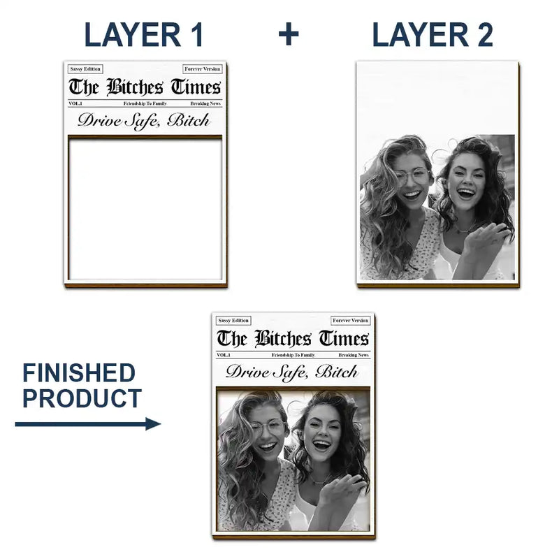 Custom Photo,Gift For Bestie,Photo,Humorous - Custom Photo The Besties Times - Personalized Custom Shaped Car Visor Clip