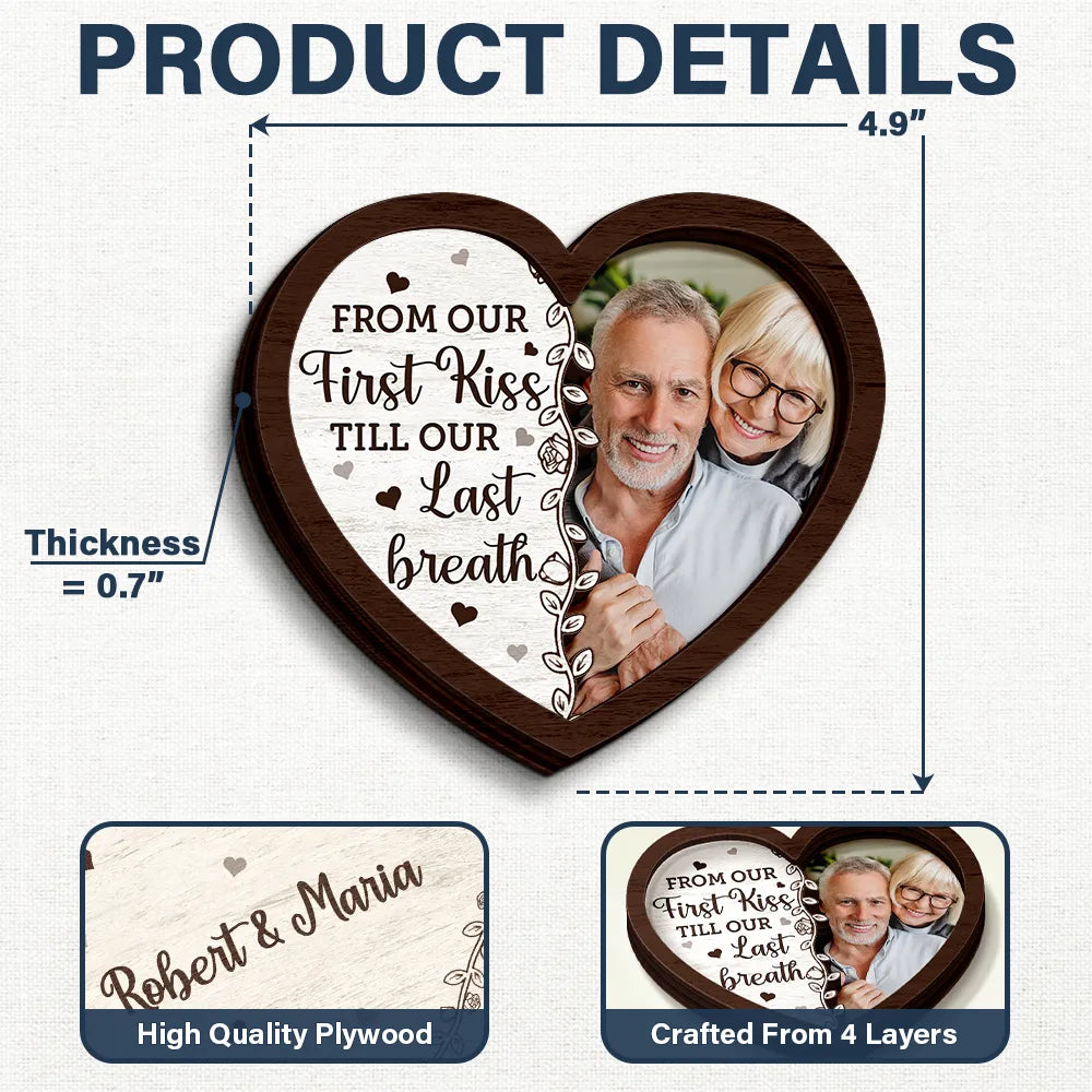 Gift For Husband, Gift For Wife, Gift For Boyfriend, Gift For Girlfriend, Custom Photo, Love, Gift For Couples - Custom Photo The Date We Became Mr. & Mrs. - Personalized 2-Layered Wooden Ring Dish