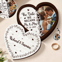 Gift For Husband, Gift For Wife, Gift For Boyfriend, Gift For Girlfriend, Custom Photo, Love, Gift For Couples - Custom Photo The Date We Became Mr. & Mrs. - Personalized 2-Layered Wooden Ring Dish
