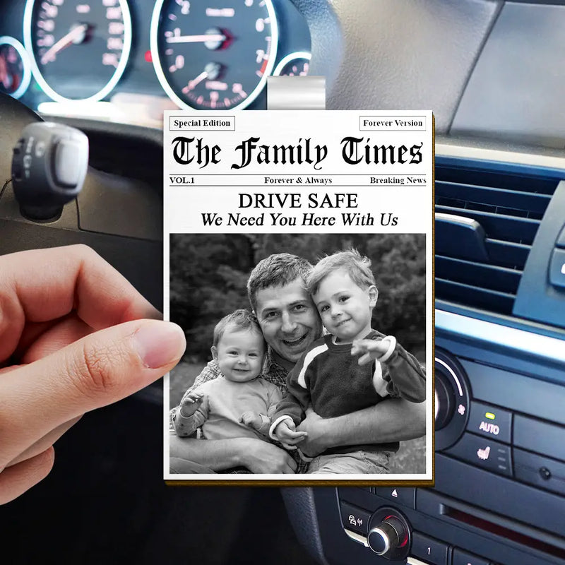 Gift For Father, Custom Photo, Top Market, Non-Eng, Photo, Grateful - Custom Photo The Father's Day Times - Personalized Custom Shaped Car Visor Clip - Pack