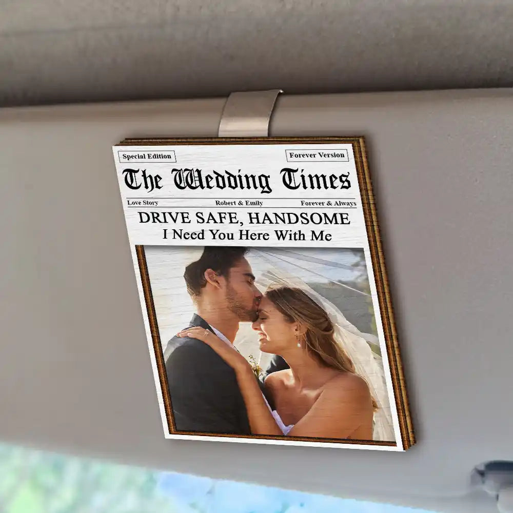 Custom Photo,Gift For Couples,Gift For Wife,Gift For Husband,Gift For Boyfriend,Gift For Girlfriend,LGBT,Photo,Romantic - Custom Photo The Love Times - Personalized Custom Shaped Car Visor Clip
