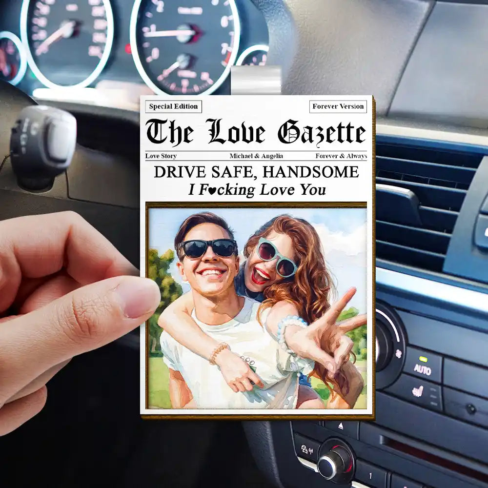Custom Photo,Gift For Couples,Gift For Wife,Gift For Husband,Gift For Boyfriend,Gift For Girlfriend,LGBT,Photo,Romantic - Custom Photo The Love Times - Personalized Custom Shaped Car Visor Clip