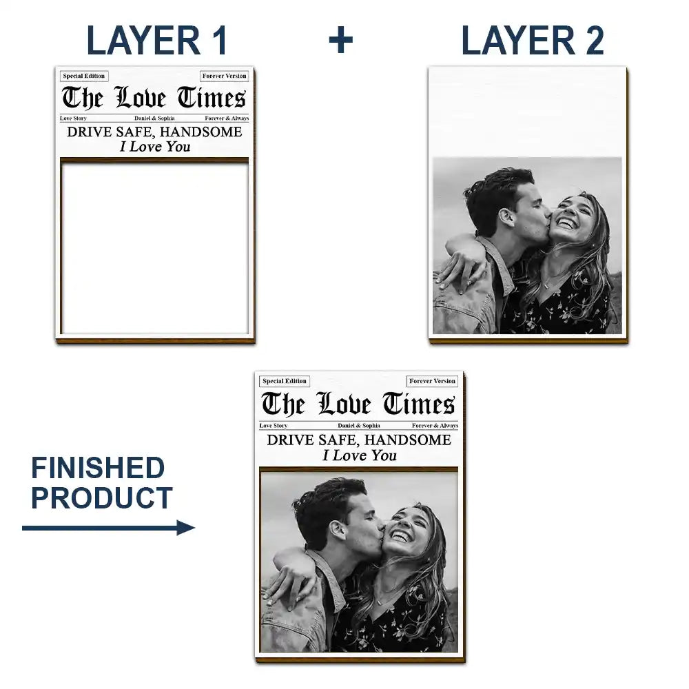 Custom Photo,Gift For Couples,Gift For Wife,Gift For Husband,Gift For Boyfriend,Gift For Girlfriend,LGBT,Photo,Romantic - Custom Photo The Love Times - Personalized Custom Shaped Car Visor Clip