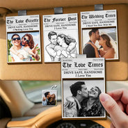 Custom Photo,Gift For Couples,Gift For Wife,Gift For Husband,Gift For Boyfriend,Gift For Girlfriend,LGBT,Photo,Romantic - Custom Photo The Love Times - Personalized Custom Shaped Car Visor Clip